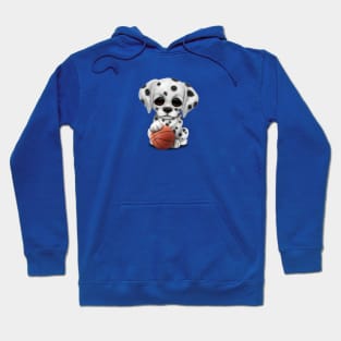 Dalmatian Puppy Dog Playing With Basketball Hoodie